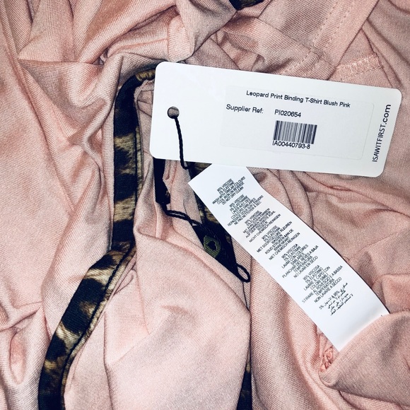 Blush-Pink Leopard-Trimmed Tee! What a Blast! 🐆 - Picture 5 of 13
